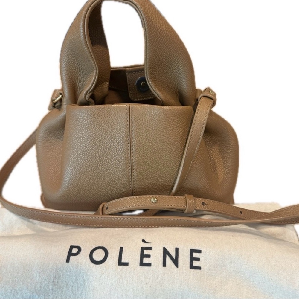 Polene Tan Leather Shoulder Bag